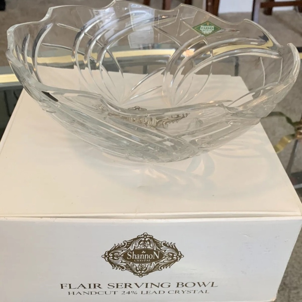 Shannon Lead Crystal Flair Serving Bowl